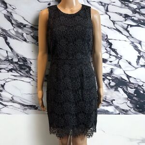 J. Crew Black Lace Dark Academia Dress